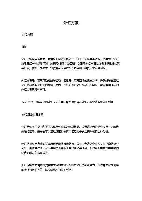 外汇方案范文