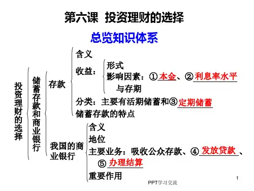 经济6第六课-投资理财的选择PPT