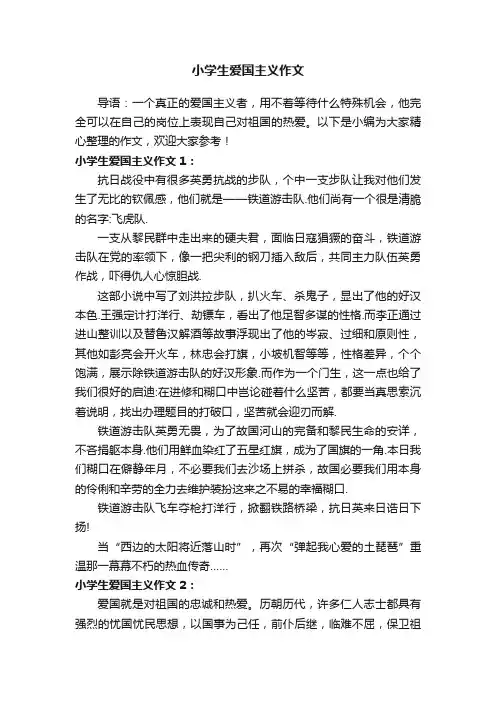 小学生爱国主义作文10篇