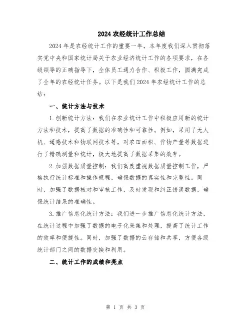 2024农经统计工作总结