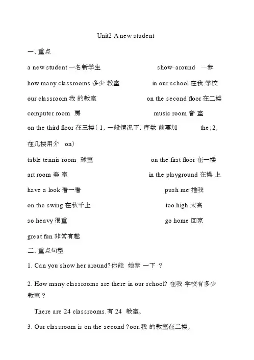 江苏小学英语五年级上册(新版)5A-Unit1-Unit2知识点.docx