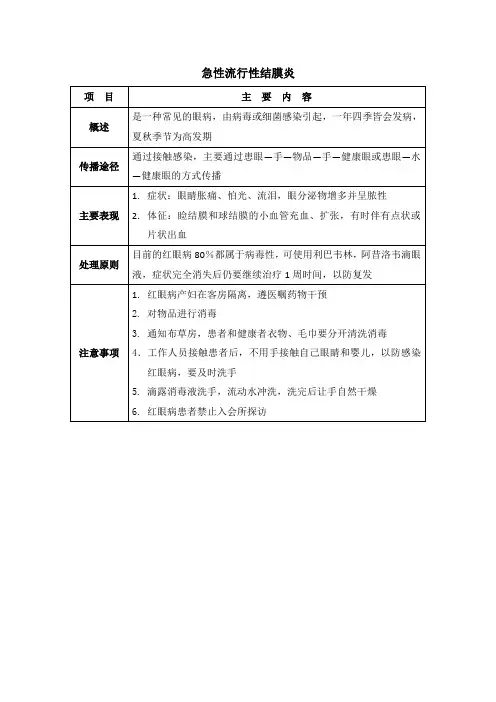 急性流行性结膜炎
