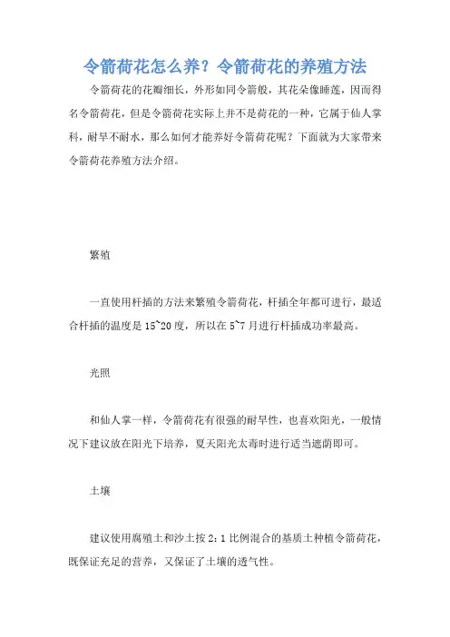 令箭荷花怎么养？令箭荷花的养殖方法