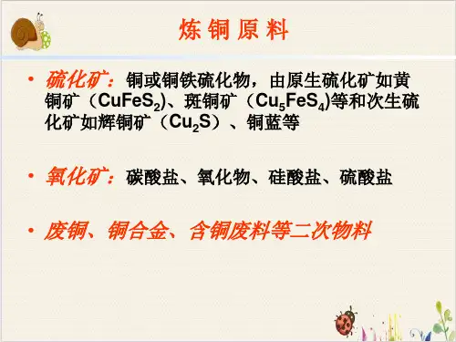 铜冶炼技术及设备PPT.