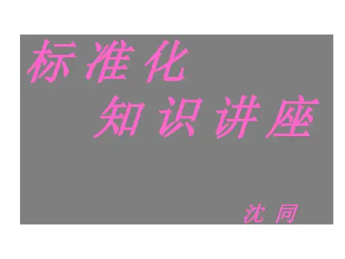 标准化知识的基本原理(ppt 111页)