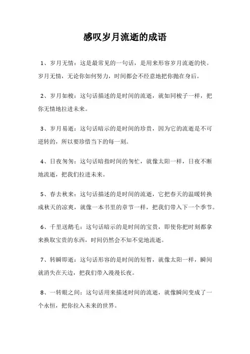 感叹岁月流逝的成语