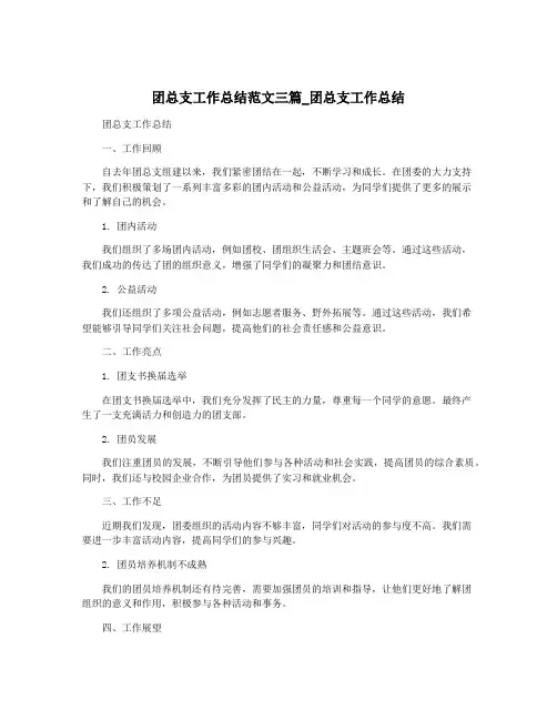 团总支工作总结范文三篇_团总支工作总结