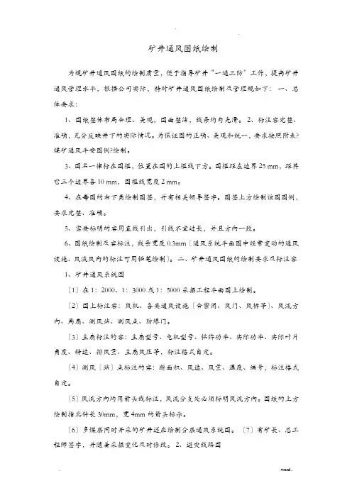 矿井通风系统图纸绘制及图例