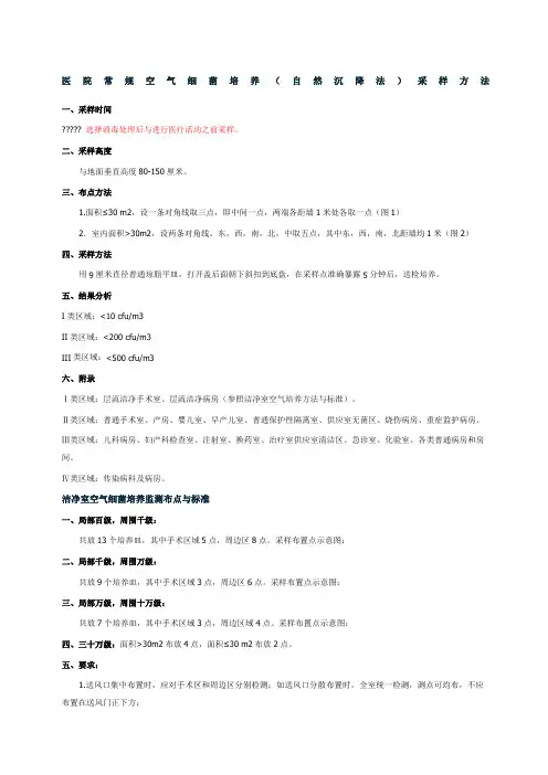 空气培养的采样方法