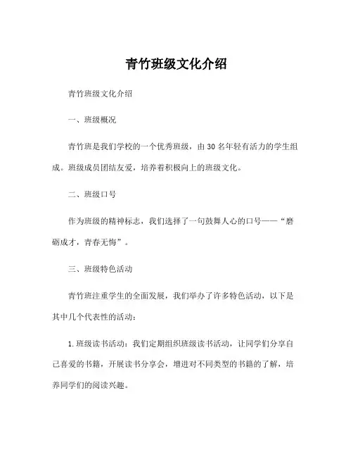 青竹班级文化介绍