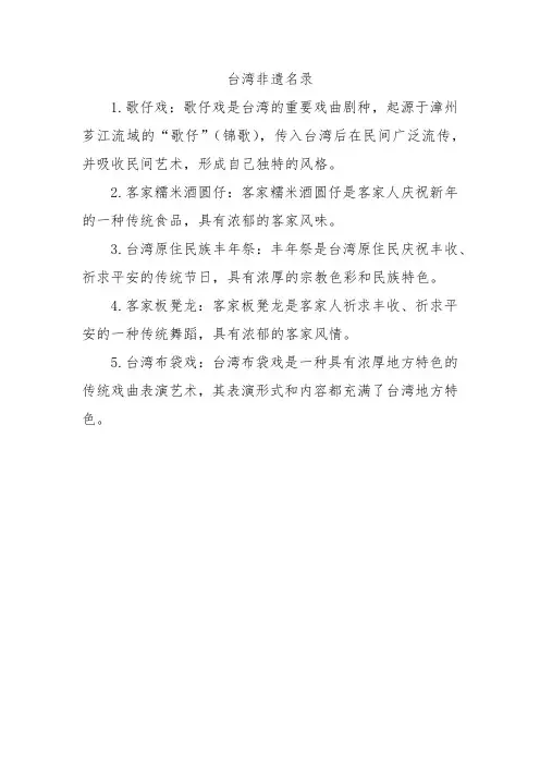 台湾非遗名录