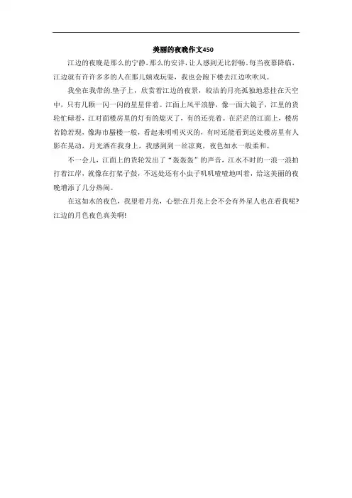 美丽的夜晚作文450