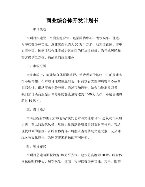 商业综合体开发计划书