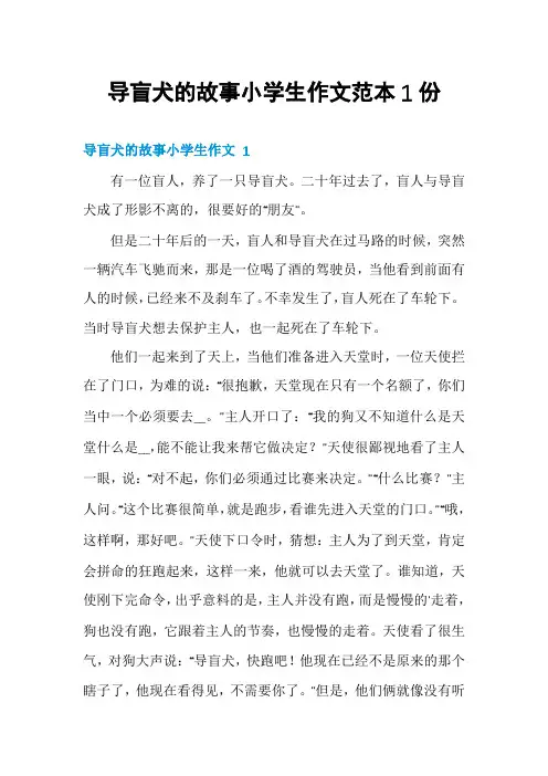 导盲犬的故事小学生作文范本1份