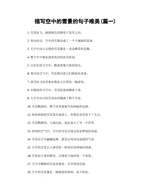 描写空中的雪景的句子唯美(精选2篇)