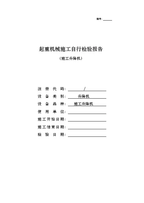 项目施工升降机自检报告