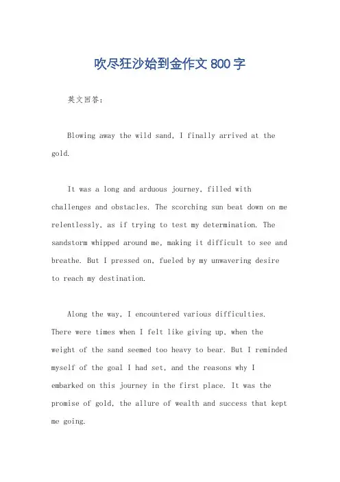 吹尽狂沙始到金作文800字
