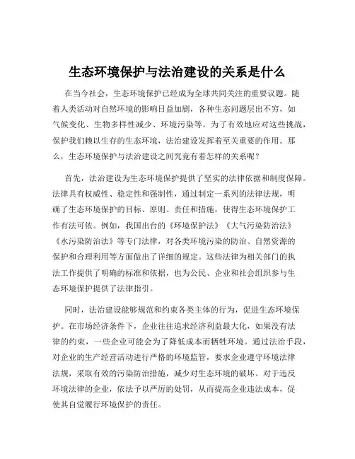 生态环境保护与法治建设的关系是什么