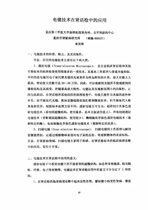 电镜技术在肾活检中的应用