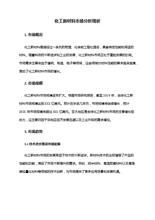 2024年化工新材料市场分析现状