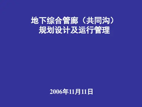2020年综合管廊(共同沟)规划设计及运行管理参照模板