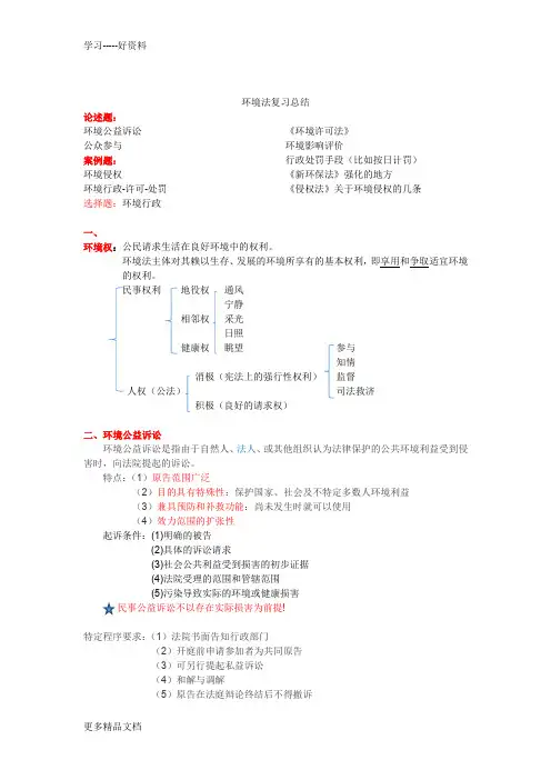 环境法期末总结汇编