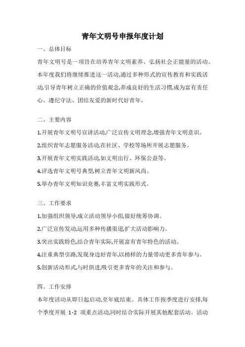 青年文明号申报年度计划
