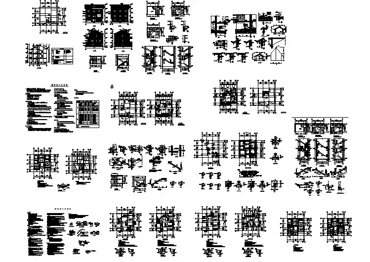 三层砌体结构私人别墅楼建筑施工图