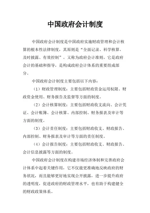 中国政府会计制度