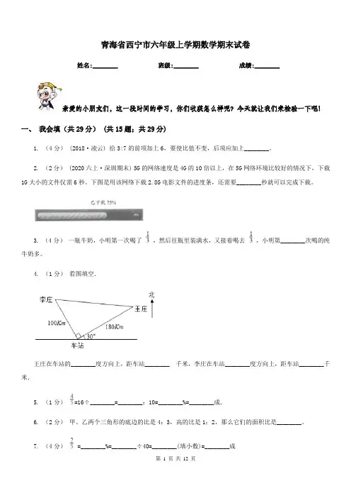 青海省西宁市六年级上学期数学期末试卷