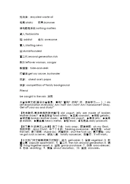 时髦词语