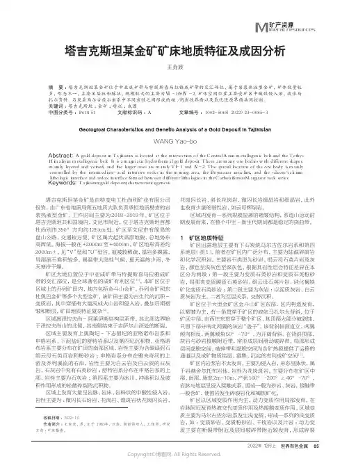 210978942_塔吉克斯坦某金矿矿床地质特征及成因分析