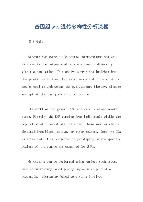 基因组snp遗传多样性分析流程