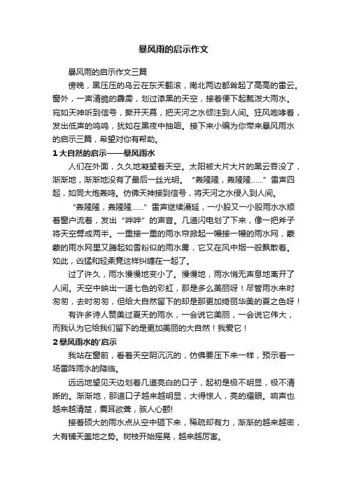 暴风雨的启示作文三篇