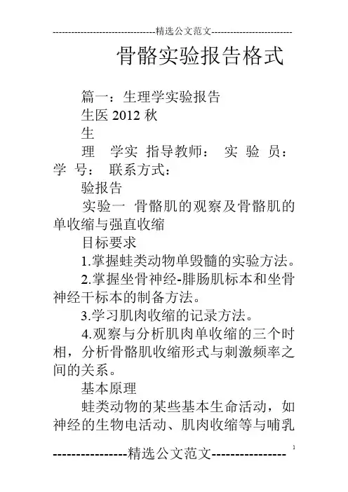 骨骼实验报告格式