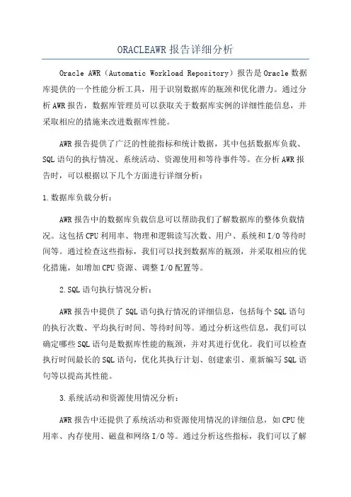 ORACLEAWR报告详细分析