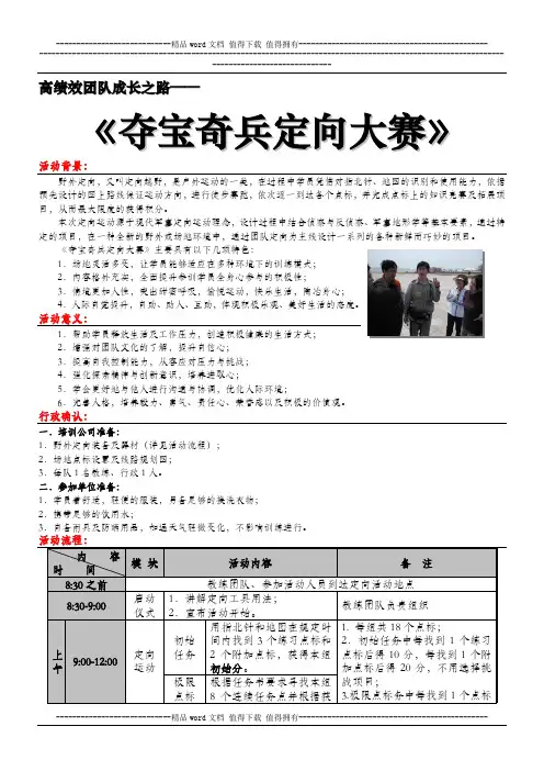 高绩效团队成长之路《夺宝奇兵定向大赛》-陈兆军