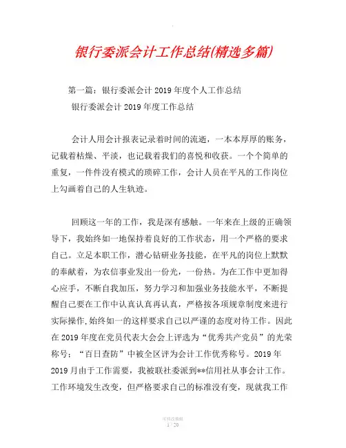 银行委派会计工作总结(精选汇编)