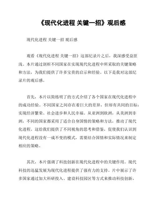 《现代化进程 关键一招》观后感