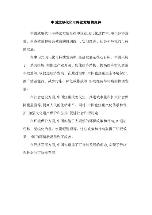 中国式现代化可持续发展的理解