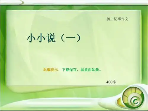 初三记事作文《小小说(一)》400字(总9页PPT)