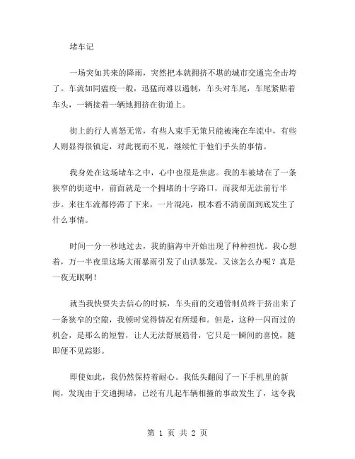 堵车记作文范文