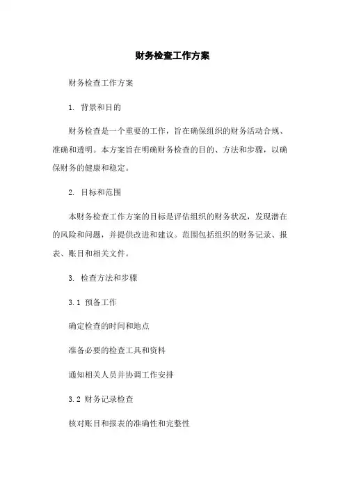 财务检查工作方案