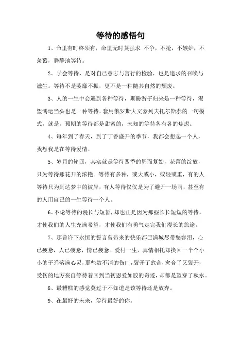 等待的感悟句