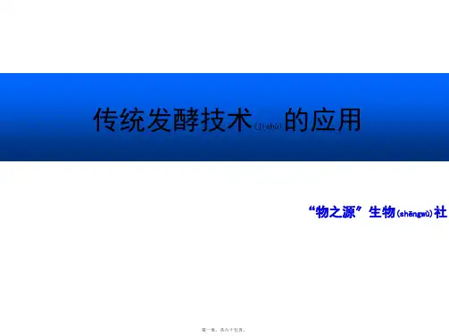 果酒和果醋的制作腐乳的制作制作泡菜(精品PPT)
