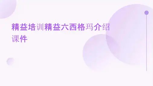 精益培训精益六西格玛介绍课件