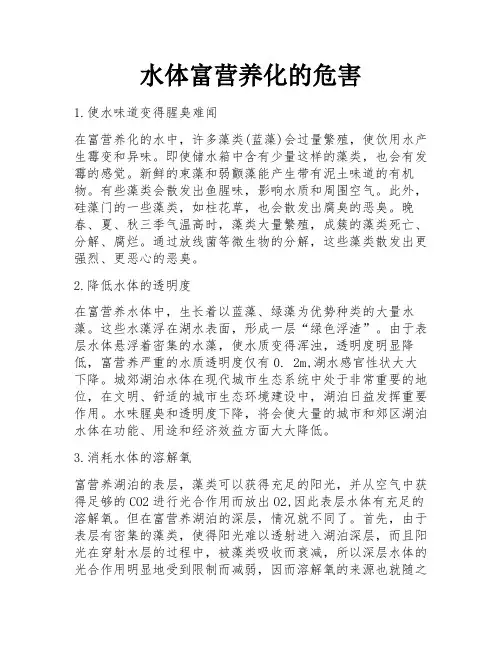 水体富营养化的危害