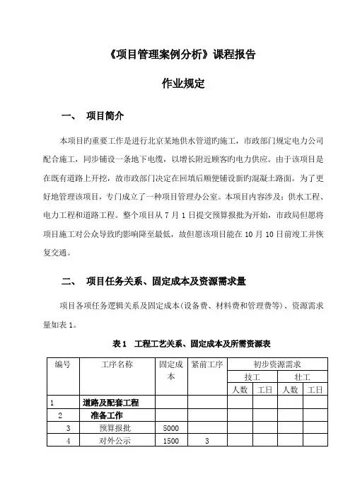 专项项目管理案例分析