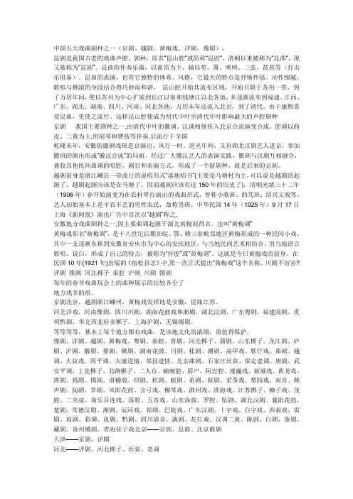戏曲资料