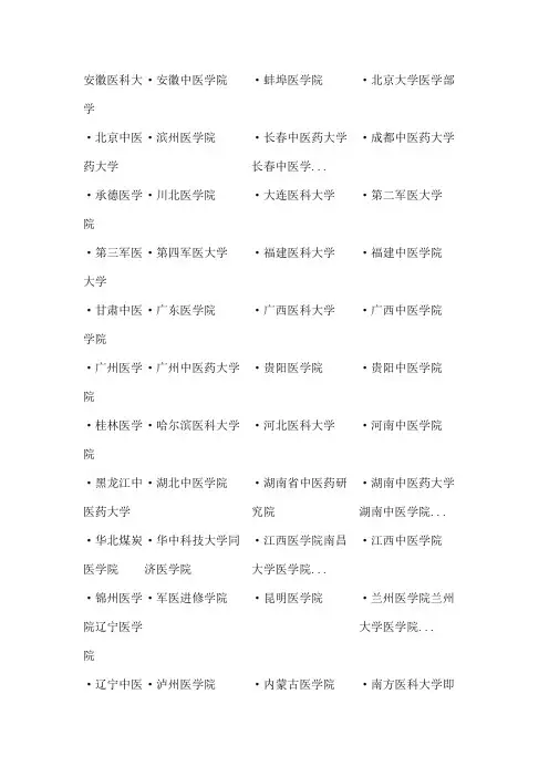 专科生可直接考研的医学院校